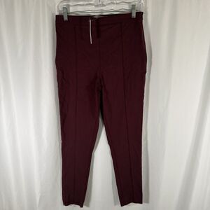 New asos Pants Women's 6 Burgundy Red Side Zip High Rise Pocketless Lightweight